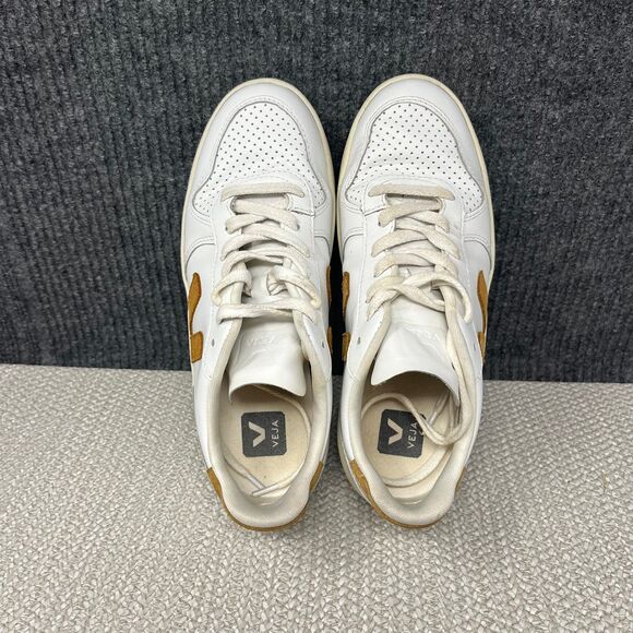 Veja V-10 Leather White Camel Brown Casual Sneakers Shoes Women’s Size 7 US - Picture 7 of 8